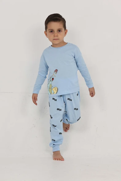 Toontoy Erkek Çocuk Roar Baskılı Pijama Takım ürün görseli 1