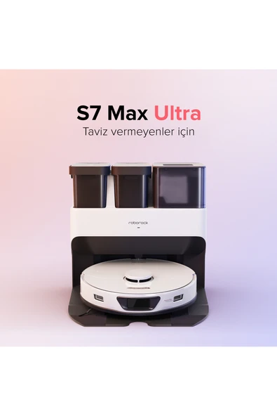 Roborock S7 Max Ultra Beyaz Akıllı Robot Süpürge ürün görseli 1