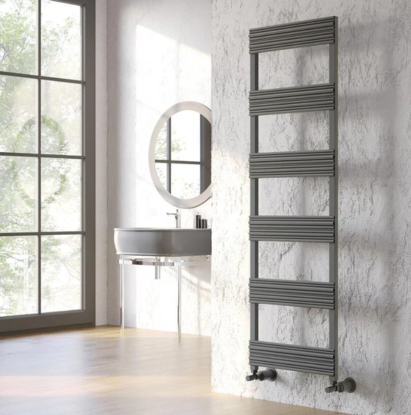 Lojimax Alüminyum Dekoratif Havlupan Alice Style 1600 x 500 6  Dilim | Mat Antrasit Gri | Yüksek Isıl Güç | 5 Yıl Üretici Garantisi ürün görseli 1