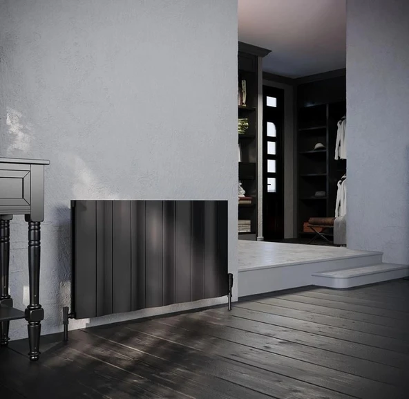 Lojimax Alüminyum Çift Panel Dikey Radyatör Amazonite Double 600 x 1244 12  Dilim | Dokulu Antrasit Gri | Yüksek Isıl Güç | 5 Yıl Üretici Garantisi ürün görseli 1