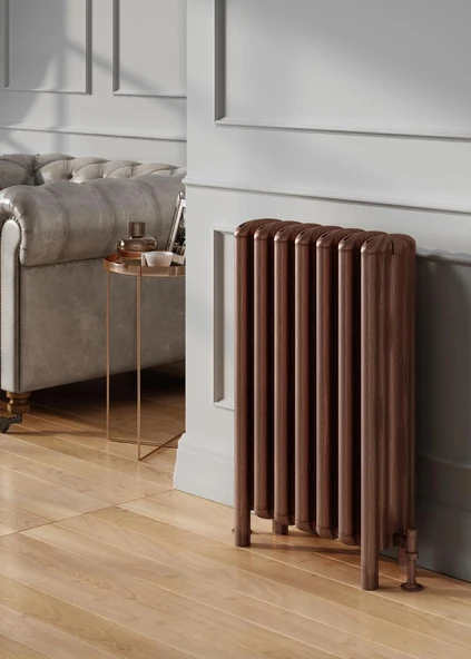 Lojimax Alüminyum Ayaklı Yatay Radyatör Grande Lux 600 x 1025 16  Dilim | Mat Bakır Eskitme | Yüksek Isıl Güç | 5 Yıl Üretici Garantisi ürün görseli 1