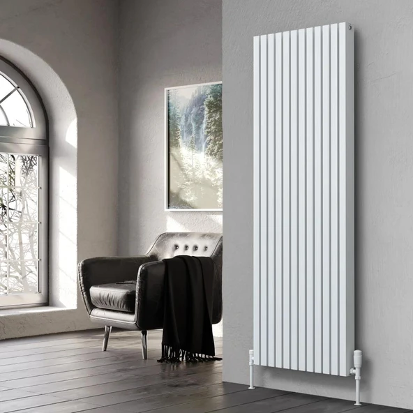 Lojimax Alüminyum Dekoratif Radyatör Lapis Plus 1800x596mm 12 Dilim Dokulu Beyaz | 3270 W Yüksek Isıl Güç | 5 Yıl Üretici Garantisi ürün görseli 1