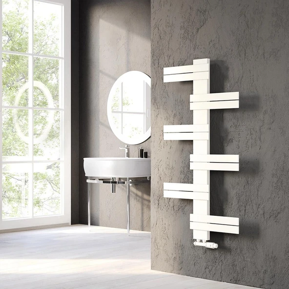 Lojimax Alüminyum Dekoratif Havlupan Ida 1425x600 mm 14 Dilim Mat Beyaz | 926 W Yüksek Isıl Güç | 5 Yıl Üretici Garantisi ürün görseli 1
