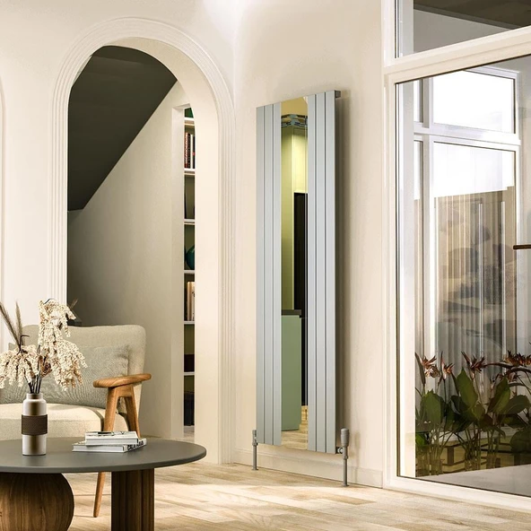 Lojimax Alüminyum Aynalı Dikey Radyatör Royal Mirror 1800x792mm 8 Dilim Dokulu Antrasit Gri | 1650 W Yüksek Isıl Güç | 5 Yıl Üretici Garantisi ürün görseli 1