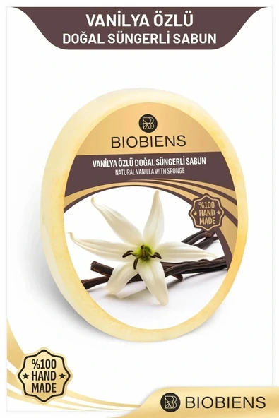 Biobiens Vanilya Özlü Duş ve Cilde Özel Doğal Süngerli Sabun ürün görseli 1