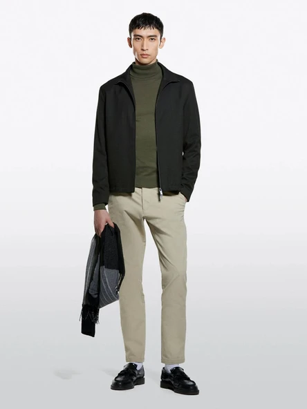 Sisley   Slim Fit Vintage Efekt Chino Pantolon Erkek Bej Pantolon - 325A4DM6SF02Y ürün görseli 1