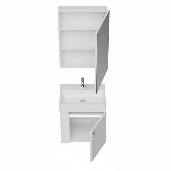 Font Lavabo Dolabı 50 Cm ve Ayna Seti - Resim 2