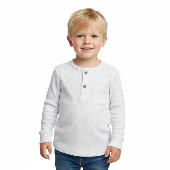Önü Düğmeli Erkek Çocuk Sweat - Resim 2