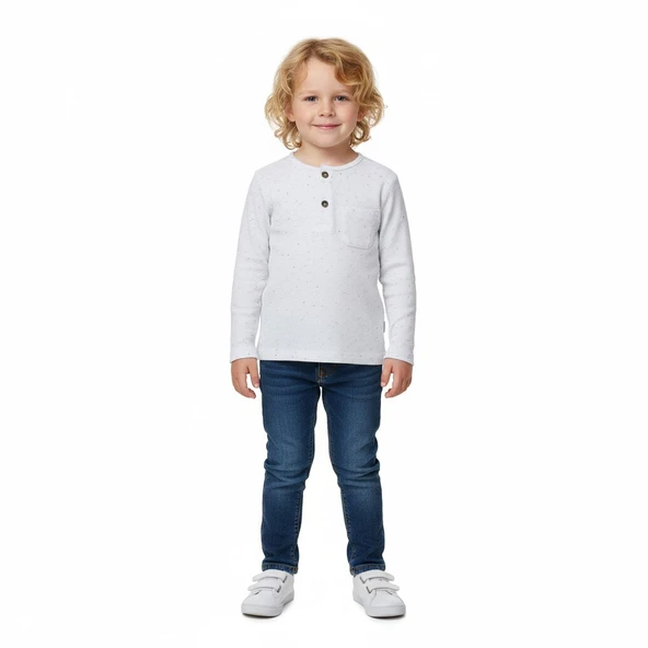 Önü Düğmeli Erkek Çocuk Sweat - Resim 4