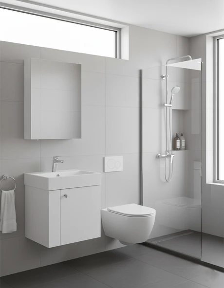 Font Lavabo Dolabı 50 Cm ve Ayna Seti - Resim 3