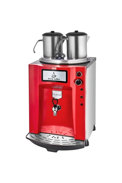 Remta 2 Demlikli Premium Jumbo Çay Makinesi Şamandıralı-Kırmızı Siyah Inox-23 Lt-DEMLİK DAHİLDİR ürün görseli 1