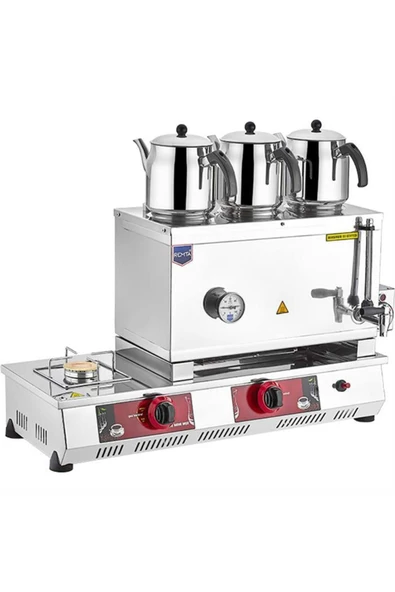 Remta 55 Model 3 Demlikli Doğalgazlı + Elektrikli Çay Kazanı-Çay Ocağı-34 Lt-Ce Belgeli-N13(E)-Demlik Hariç Satılmaktadır ürün görseli 1