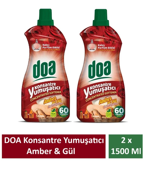 Doa Konsantre Çamaşır Yumuşatıcı Amber Ve Gül 1500 Ml x 2 Adet ürün görseli 1