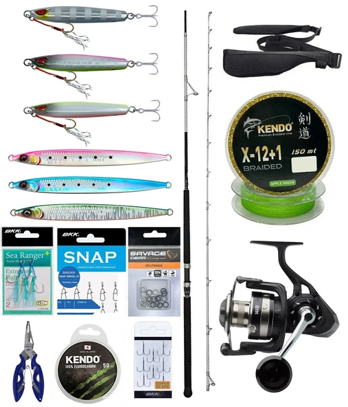 Yek Outdoor Profesyonel Jig Olta Seti Okuma Azores Shore Jigging Spin 304cm 40-100gr 2 Parça Olta Kamışı&Savage Gear SGS8 4000 FD Olta Makinesi ürün görseli 1