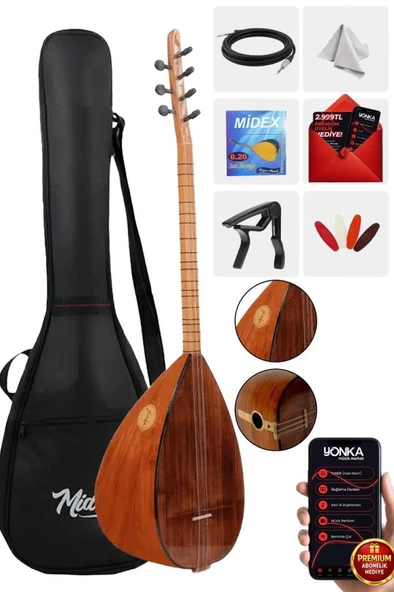 Yonka B-143K Kısa Sap Dut Ağacı Gövde Kaliteli Gürgen Sap Saz Bağlama Seti ürün görseli 1