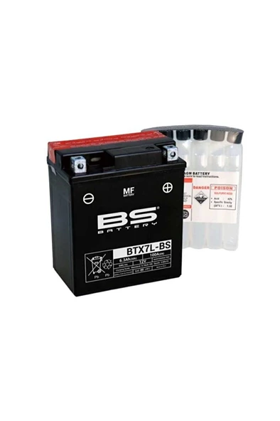 Bs Akü Btx7L Ytx7L-Bs 12 V 6.3 Amper Motosiklet Aküsü  ARASMOTO ürün görseli 1