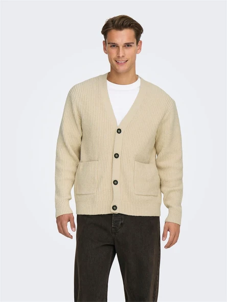 Only & Sons   ONSFRAME RLX CARDIGAN KNIT Erkek Gray Hırka - 22033787 ürün görseli 1