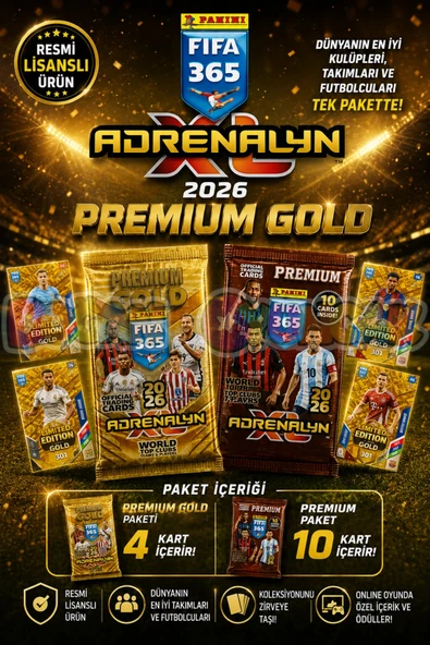 Panini FIFA 365 Adrenalyn XL 2026 Premium Gold Kart - Futbolcu Kartları - Gold Trading Oyuncu Kartı Panini Premium Kartl ürün görseli 1