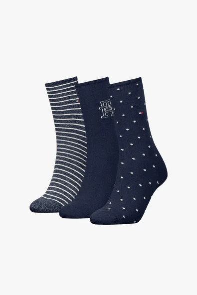 Tommy Hilfiger   TH WOMEN SOCK 3P GIF Kadın Siyah Çorap - S701236464001 ürün görseli 1