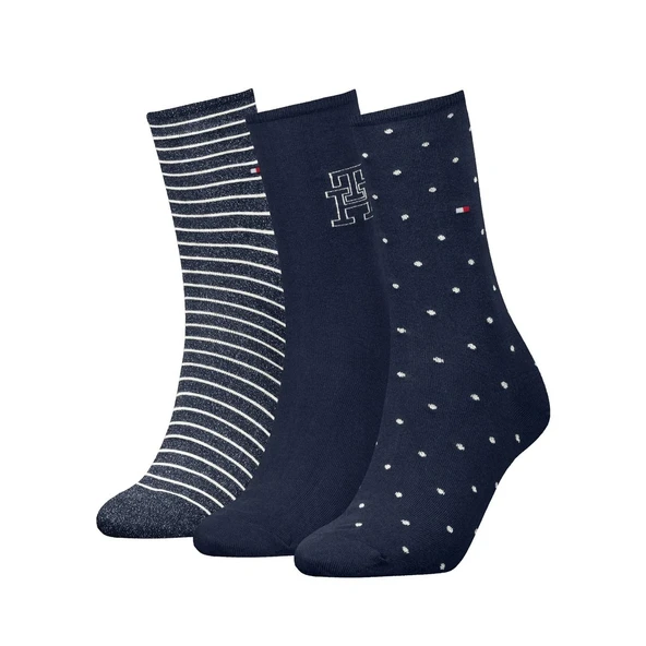 Tommy Hilfiger   TH WOMEN SOCK 3P GIF Kadın Siyah Çorap - S701236464001 ürün görseli 1