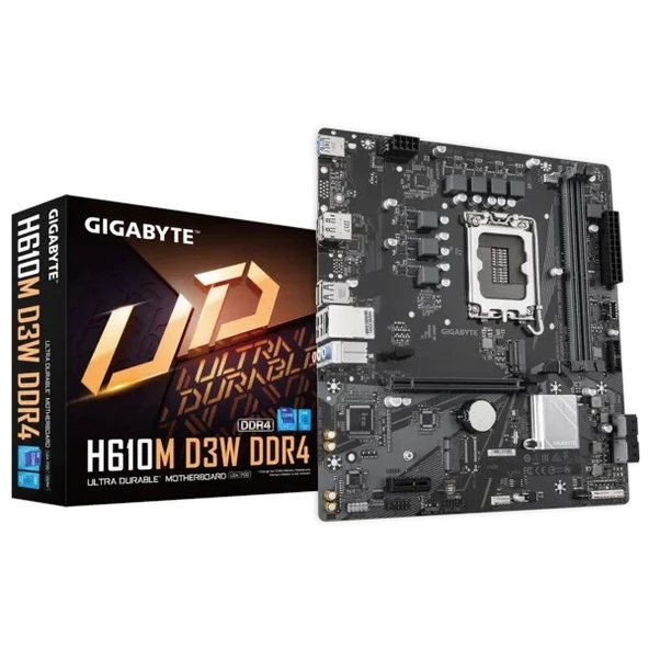 GIGABYTE Gigabyte H610M D3W D4 1700P Vga Hdmi Usb3.2 ürün görseli 1