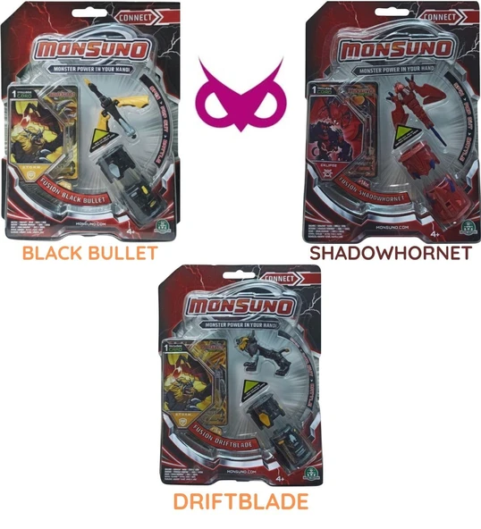MONSUNO Lisanslı 3’lü Fusion Figür Seti – BlackBulet, Shadowhornet, Driftblade ürün görseli 1