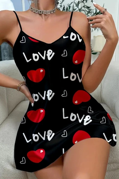 Love Desenli Saten - Resim 4