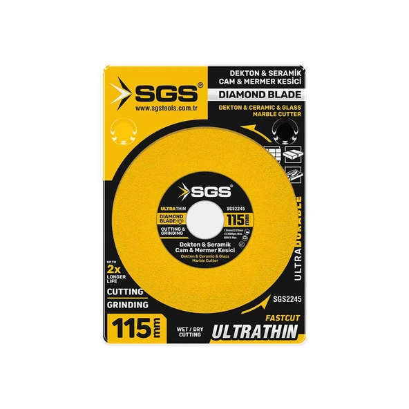 SGS CAM-DEKTON-SERAMİK-MERMER HASSAS ELMAS KESİCİ 115 MM ürün görseli 1