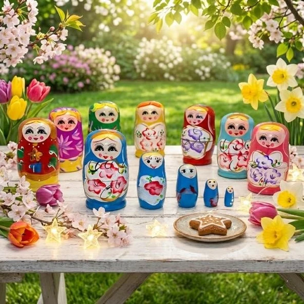 5'li Ahşap Matruşka - Resim 2