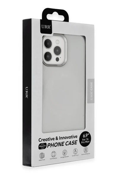 URR iPhone 16 Pro ile Uyumlu Matte Pure Glass Magsafe Kapak - Titan Gri ürün görseli 1