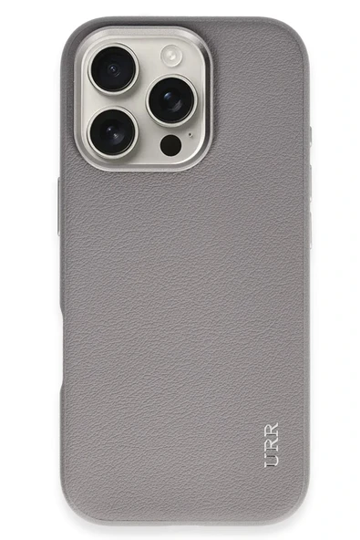 URR iPhone 16 Pro ile Uyumlu Innovative Leather Magsafe Kapak - Titan Gri ürün görseli 1