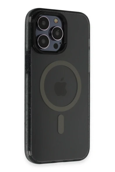 Fuchsia iPhone 14 Pro ile Uyumlu Kılıf Tigra Kablosuz Şarj Özellikli Kapak - Siyah ürün görseli 1