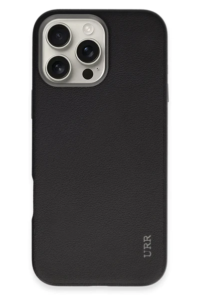 URR iPhone 16 Pro Max ile Uyumlu Innovative Leather Magsafe Kapak - Siyah ürün görseli 1
