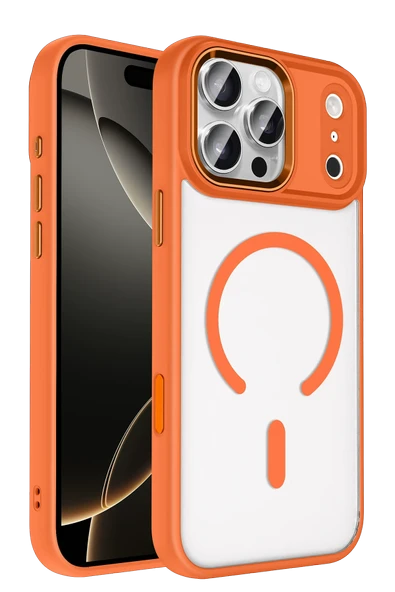 Fuchsia iPhone 17 Pro ile Uyumlu Terea Kablosuz Şarj Özellikli Kapak - Turuncu ürün görseli 1