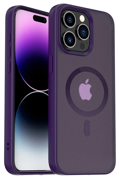 Yesido iPhone 14 Pro Max ile Uyumlu PC06 Tower Magneticsafe Kapak - Derin Mor ürün görseli 1