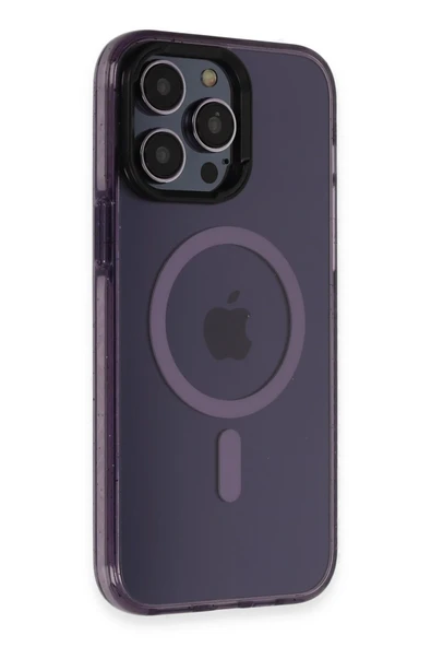 Fuchsia iPhone 14 Pro ile Uyumlu Kılıf Tigra Kablosuz Şarj Özellikli Kapak - Derin Mor ürün görseli 1