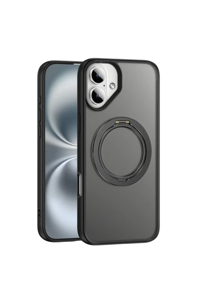 Yesido iPhone 16 Plus ile Uyumlu PC15 Razor Magneticsafe Standlı Kapak - Siyah ürün görseli 1