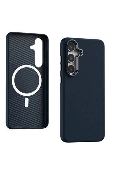 Yesido Samsung Galaxy S24 ile Uyumlu PC09 Elegance Deri Magneticsafe Kapak - Lacivert ürün görseli 1