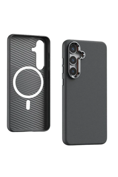 Yesido Samsung Galaxy S24 ile Uyumlu PC09 Elegance Deri Magneticsafe Kapak - Titan Gri ürün görseli 1