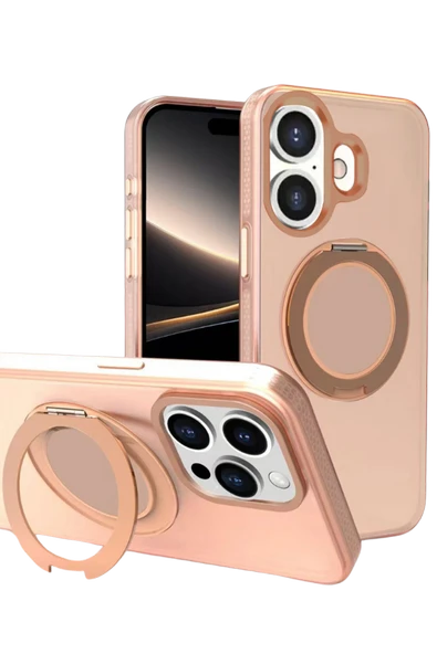 Yesido iPhone 16 ile Uyumlu PC17 Roza Magneticsafe Standlı Kapak - Desert ürün görseli 1
