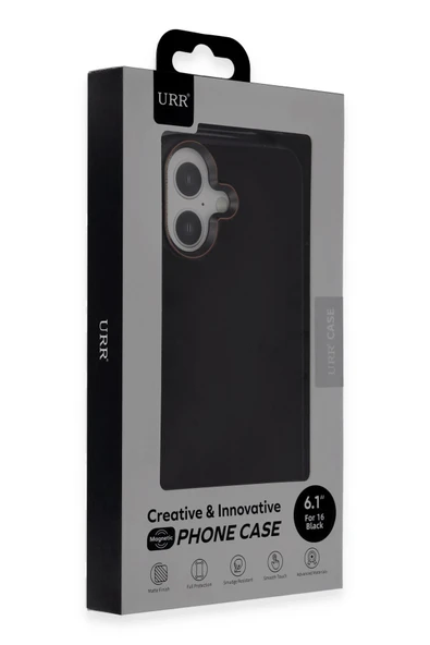 URR iPhone 16 ile Uyumlu Matte Pure Glass Magsafe Kapak - Siyah ürün görseli 1
