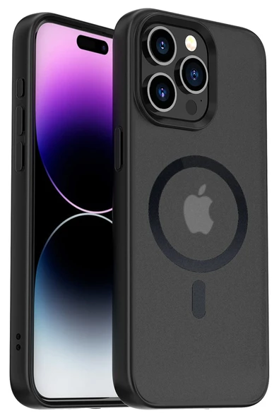 Yesido iPhone 15 Pro Max ile Uyumlu PC06 Tower Magneticsafe Kapak - Siyah ürün görseli 1
