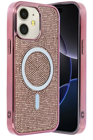 Fuchsia iPhone 11 ile Uyumlu Helen Kablosuz Şarj Özellikli Kapak - Pembe ürün görseli 1