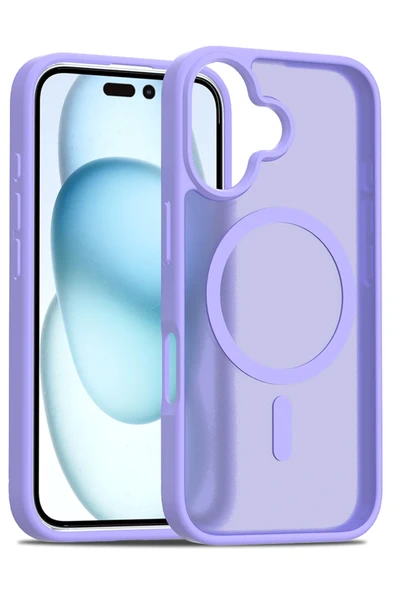 Fuchsia iPhone 16 ile Uyumlu Jota Kablosuz Şarj Özellikli Kapak - Lila ürün görseli 1