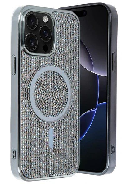 Fuchsia iPhone 15 Pro Max ile Uyumlu Helen Kablosuz Şarj Özellikli Kapak - Rainbow ürün görseli 1