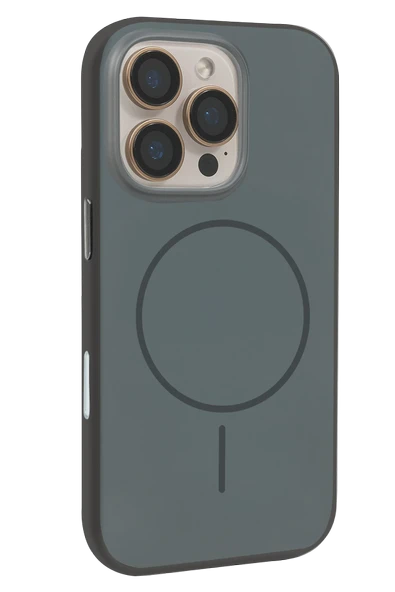 URR iPhone 16 Pro Max ile Uyumlu Lamda Matte iBeats Magsafe Kapak - Siyah ürün görseli 1