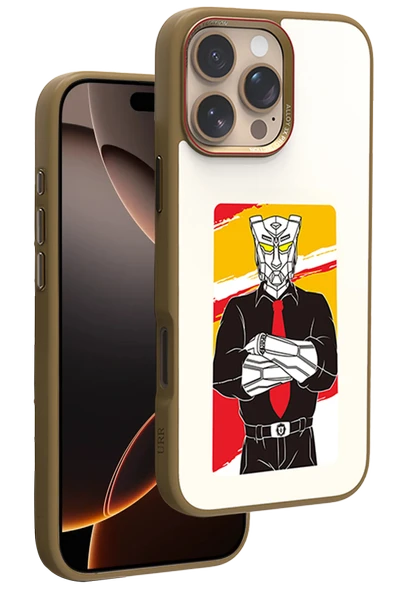 URR iPhone 16 Pro Max ile Uyumlu NFC Smart Case Akıllı Kapak - Gold ürün görseli 1