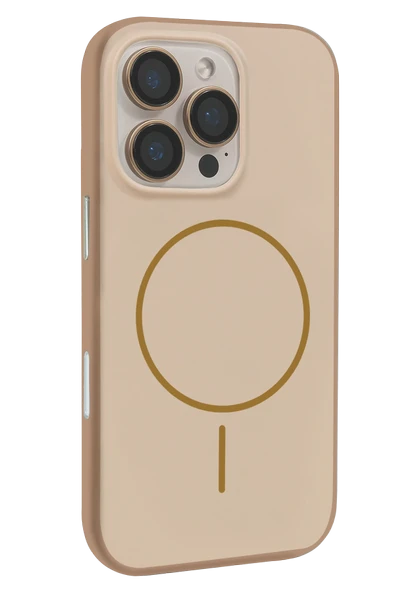 URR iPhone 16 Pro ile Uyumlu Lamda Matte iBeats Magsafe Kapak - Gold ürün görseli 1