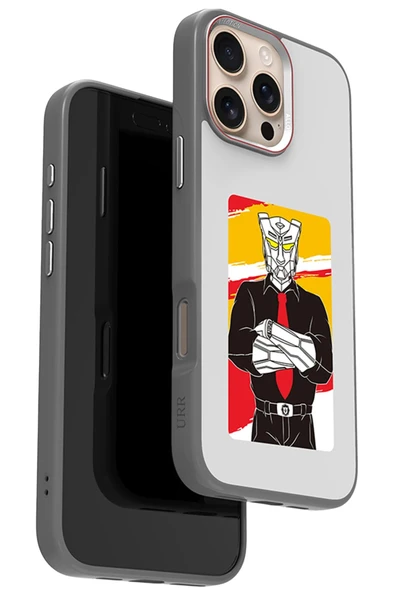 URR iPhone 16 Pro Max ile Uyumlu NFC Smart Case Akıllı Kapak - Titan Gri ürün görseli 1