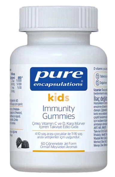 Pure Encapsulations Kids Immunity Gummies 60 Çiğnenebilir Form ürün görseli 1